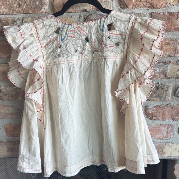 Dex Cream Blouse with Embroidery - Picture 5 of 9